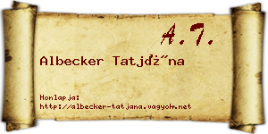 Albecker Tatjána névjegykártya